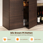 Outdoor Wicker Storage Cabinet with 3 Doors