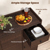 Outdoor Wicker Storage Cabinet with 3 Doors
