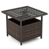 Outdoor Patio Rattan Wicker Steel Side Deck Table