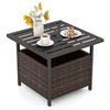 Outdoor Patio Rattan Wicker Steel Side Deck Table