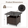 Outdoor Patio Rattan Wicker Steel Side Deck Table