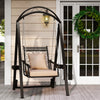 Outdoor Porch Swing with Removable Cushions and Side Tables