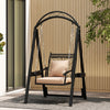 Outdoor Porch Swing with Removable Cushions and Side Tables