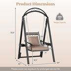 Outdoor Porch Swing with Removable Cushions and Side Tables