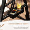 Outdoor Porch Swing with Removable Cushions and Side Tables