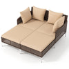 Outdoor Rattan Double Daybed Wicker Chaise Lounge