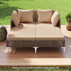 Outdoor Rattan Double Daybed Wicker Chaise Lounge