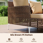 Outdoor Rattan Double Daybed Wicker Chaise Lounge