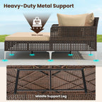 Outdoor Rattan Double Daybed Wicker Chaise Lounge