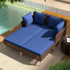 Outdoor Rattan Double Daybed Wicker Chaise Lounge