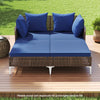 Outdoor Rattan Double Daybed Wicker Chaise Lounge