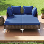 Outdoor Rattan Double Daybed Wicker Chaise Lounge