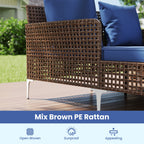 Outdoor Rattan Double Daybed Wicker Chaise Lounge