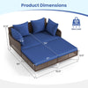 Outdoor Rattan Double Daybed Wicker Chaise Lounge