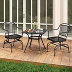 Outdoor Rocking Chair with Mesh Backrest and Seat - Set of 2