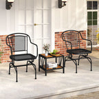 Outdoor Rocking Chair with Mesh Backrest and Seat - Set of 2