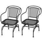 Outdoor Rocking Chair with Mesh Backrest and Seat - Set of 2