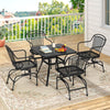 Outdoor Rocking Chair with Mesh Backrest and Seat - Set of 2