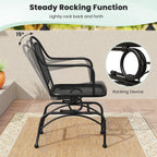 Outdoor Rocking Chair with Mesh Backrest and Seat - Set of 2