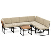 6 Piece Outdoor Sectional Sofa Set - Metal Conversation Set with Cushions