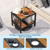 Outdoor Side Table with Umbrella Hole and Storage Shelf