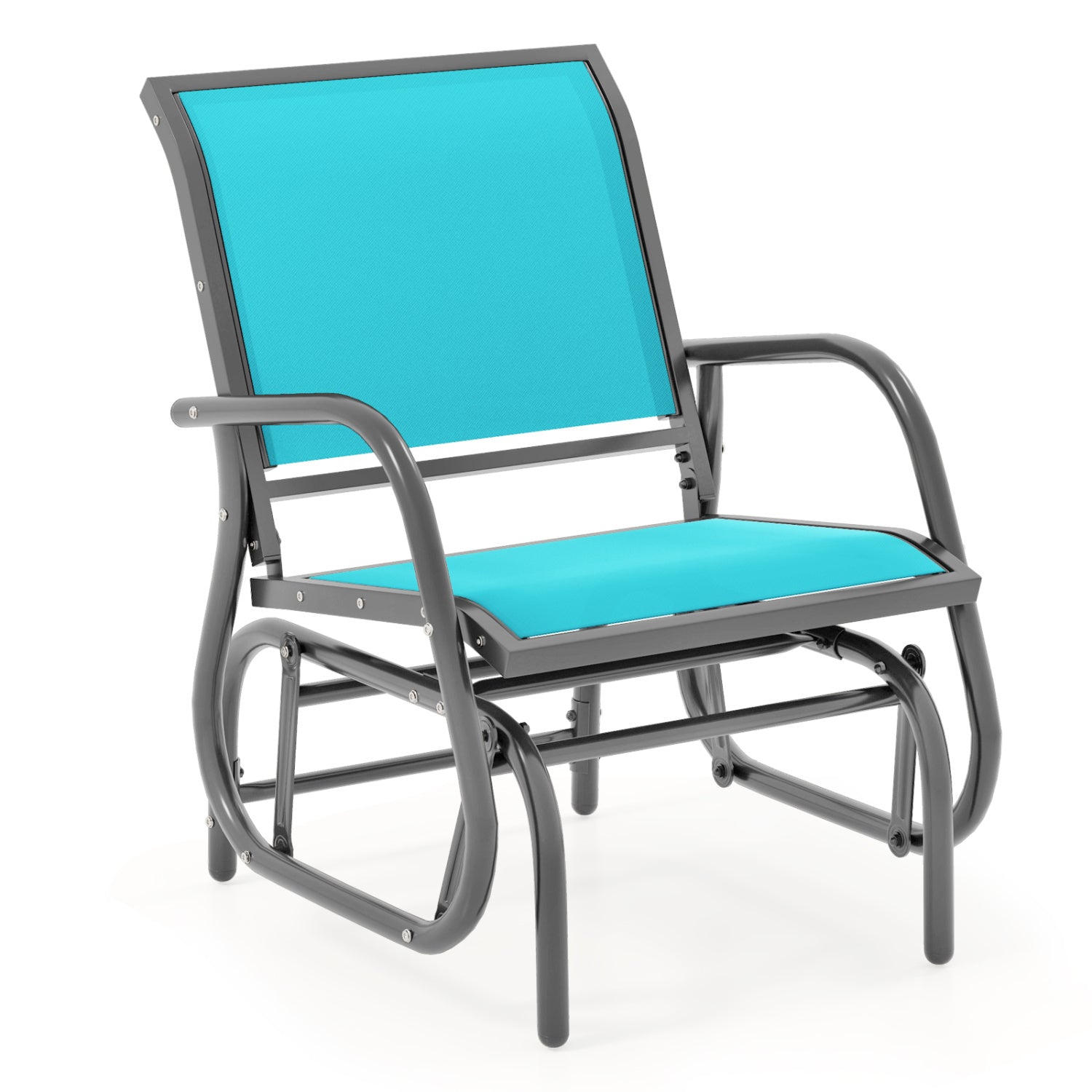 Outdoor Single Swing Glider Rocking Chair with Armrest
