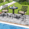 Outdoor Swivel Bar Stools Set of 2 with Seat Cushions