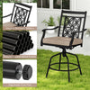 Outdoor Swivel Bar Stools Set of 2 with Seat Cushions