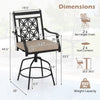 Outdoor Swivel Bar Stools Set of 2 with Seat Cushions