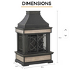 Outdoor Fireplace, Stone Look Tile Wood Burning Steel Fireplace with Chimney, and Removable Grate