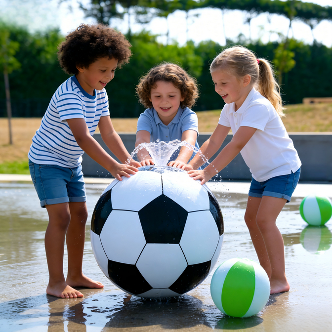 Soccerball water fountain