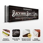 Custom Backyard Bar and Grill Sign: Custom Bar Signs for Home Bar