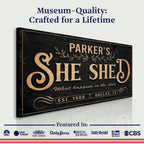 Personalized She Shed Sign XX