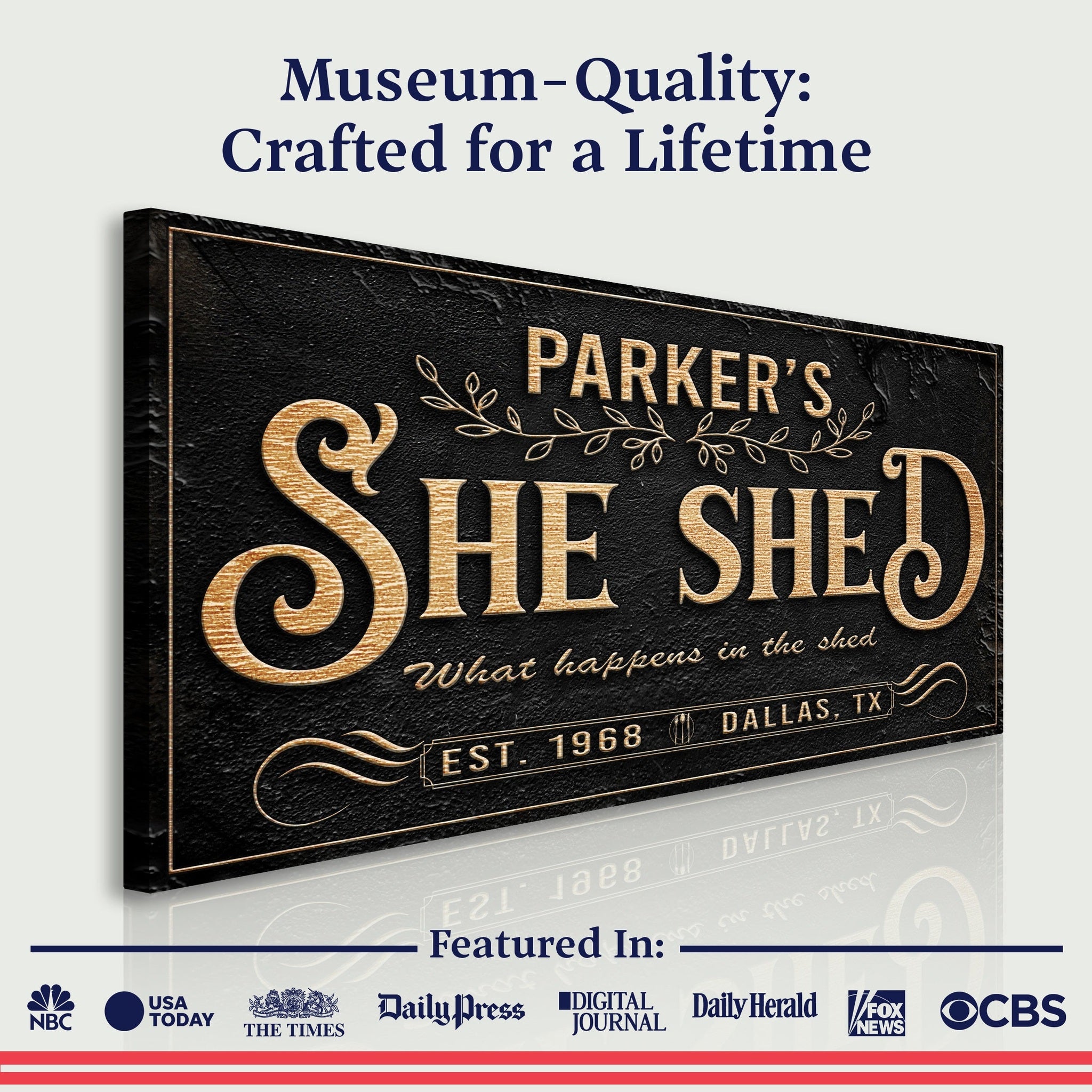 Personalized She Shed Sign XX