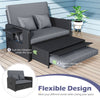 Wicker Outdoor Daybed with 4-Level Adjustable Backrest and Storage Ottoman