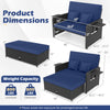 Wicker Outdoor Daybed with 4-Level Adjustable Backrest and Storage Ottoman