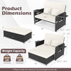 Wicker Outdoor Daybed with 4-Level Adjustable Backrest and Storage Ottoman