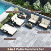 Wicker Outdoor Daybed with 4-Level Adjustable Backrest and Storage Ottoman