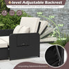 Wicker Outdoor Daybed with 4-Level Adjustable Backrest and Storage Ottoman
