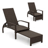 Patio Chaise Lounge - Rattan Lounge Chair with Retractable Ottoman