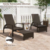 Patio Chaise Lounge - Rattan Lounge Chair with Retractable Ottoman