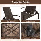 Patio Chaise Lounge - Rattan Lounge Chair with Retractable Ottoman
