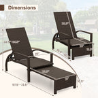 Patio Chaise Lounge - Rattan Lounge Chair with Retractable Ottoman