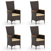 Outdoor Wicker Dining Chairs with High Backrest - Set of 4