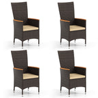 Outdoor Wicker Dining Chairs with High Backrest - Set of 4