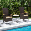 Outdoor Wicker Dining Chairs with High Backrest - Set of 4