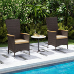 Outdoor Wicker Dining Chairs with High Backrest - Set of 4