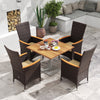 Outdoor Wicker Dining Chairs with High Backrest - Set of 4
