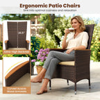 Outdoor Wicker Dining Chairs with High Backrest - Set of 4