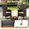 Outdoor Wicker Dining Chairs with High Backrest - Set of 4
